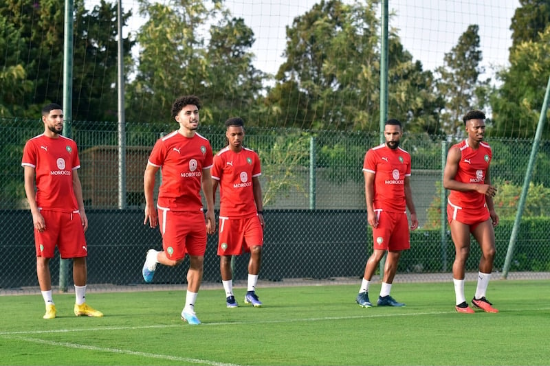 الأولمبي يجري آخر حصة تدريبية بالمغرب